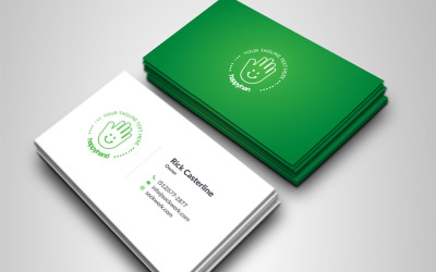 Cartão de visita criativo com acento verde - modelo de identidade corporativa
