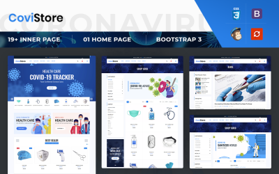 CoviStore - шаблон веб-сайту електронної комерції для медичного магазину