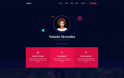 Reszponzív Natania | Personal Portfolio HTML5 Website Template Weboldal sablon 101275