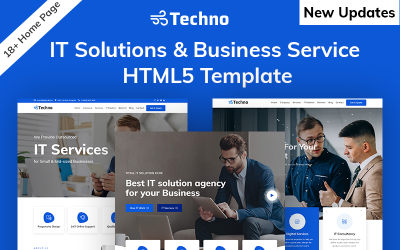 Reszponzív Techno-IT Solution & Business Consulting Weboldal sablon 101273
