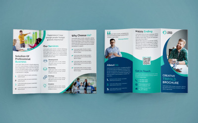 Trifold brosúra tervezés - Vállalati-azonosság sablon