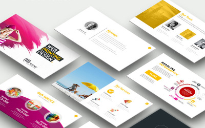 Web Paintinc Kimlik Baskı Seti PowerPoint şablonu