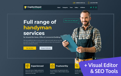 Capitan Repair - Landing Page Template von Handyman Services