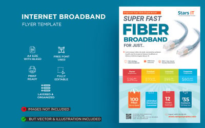Folheto de promoção de banda larga na Internet - modelo de identidade corporativa