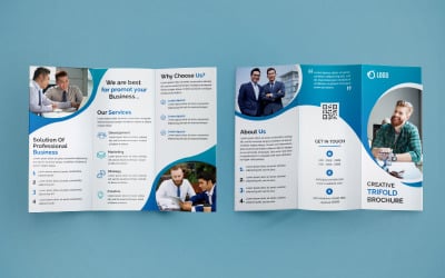 Projekt broszury potrójnej - szablon tożsamości korporacyjnej