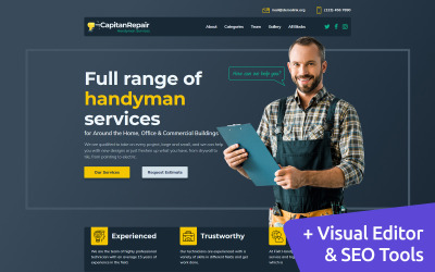 Template di Landing Page #101386 "Capitan Repair - Handyman Services"