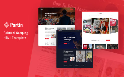Bootstrap szablon strony www Partin - Political Campaign and Party HTML5 Responsive Website Template #101472