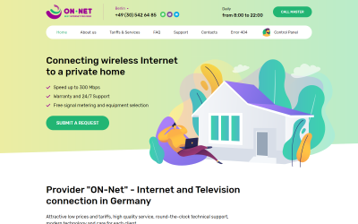 ON-Net - szablon witryny wielostronicowej dla dostawców usług internetowych