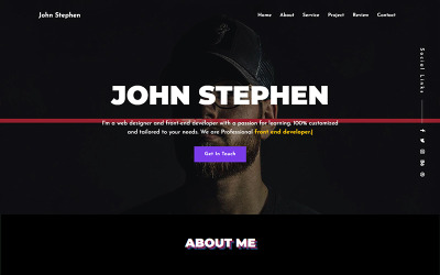 Stephen - Modello di pagina di destinazione HTML per portfolio personale