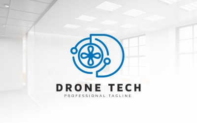 Drone Tech D Letter Logo Template