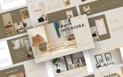 Interiora. Plantilla de PowerPoint - negocio limpio y moderno
