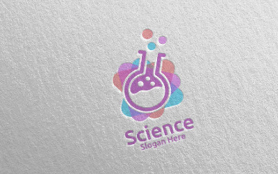 Plantilla de logotipo de diseño de laboratorio de ciencia e investigación 1