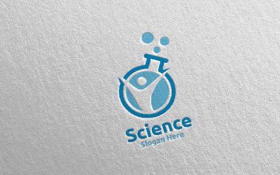 Modèle de logo de conception de laboratoire de science et de recherche 3