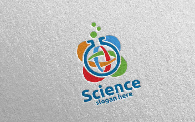 Modello di logo di progettazione 6 di laboratorio di scienza e ricerca