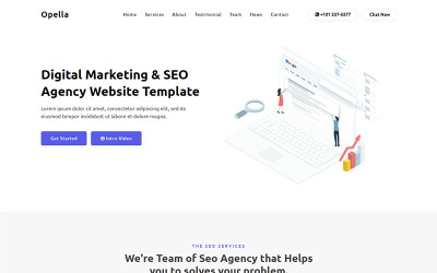 "Opella - SEO Agency Website" modèle de page d'atterrissage adaptatif #101676