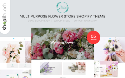 Floza - Shopify тема для многоцелевого цветочного магазина