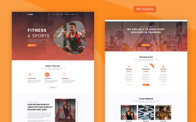 Gimnasios - Plantilla PSD de fitness y gimnasio