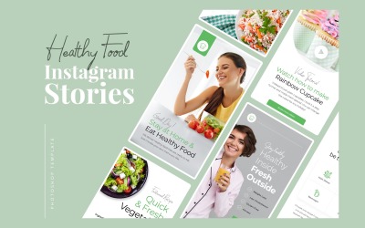 Modèle de médias sociaux sur les histoires Instagram d&amp;#39;aliments sains