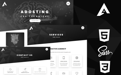 Modelo de site de tema responsivo Adosting Html5 e Css3 criativo