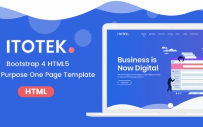 Multipurpose Bootstrap 4 HTML 5 Mall för målsida