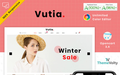 OpenCart шаблон магазина модной одежды Vutia