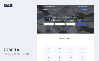 Responsywny szablon strony www Jobsila - Job Board & Job Listing Website Template #101766
