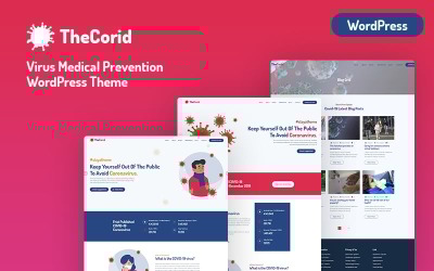 "Thecorid - Corona Virus(Covid-19) Medical Prevention" BootstrapWordPress模板 #101713
