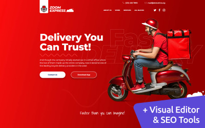 Zoom Express - Delivery MotoCMS Landing Page Template Açılış Sayfası #101800