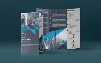 Blue Gradient Trifold Brochure Design - Corporate Identity Template