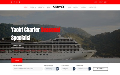 Cruise Booking Html5 Web Sitesi Şablonu