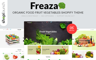 Freaza - Biologisch voedsel Fruit Groenten Shopify-thema