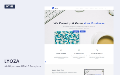 Lyoza - En responsiv HTML5-mall för företagswebbplatser