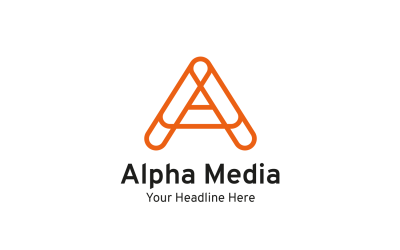 Alpha Media Logo šablona