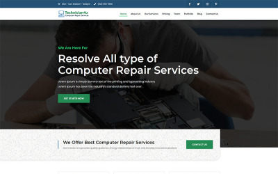 Technician4u Landing Page Template Açılış Sayfası #102088