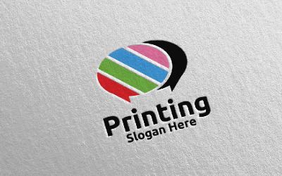 Chat Printing Company Design Logo Template