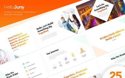 "HelloJuny - Creative Company Business" PowerPoint Template №102191