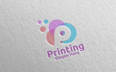 Plantilla de logotipo de diseño de empresa de impresión de burbujas