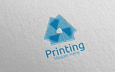 Plantilla de logotipo de diseño de empresa de impresión de papel