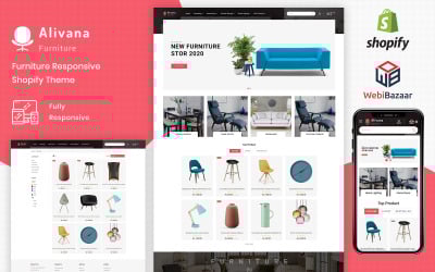"Alivana - Interior Decor and Lights Shopify Theme" thème Shopify adaptatif #102214
