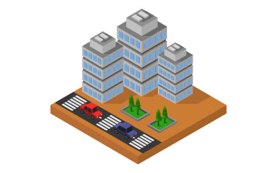 Isometric Skyscraper on a white background - Vector Image