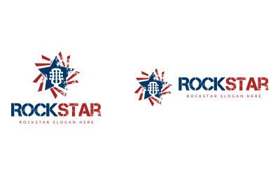 Modelo de logotipo de estrela do rock