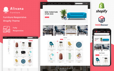 Responsivt Alivana - Interior Decor and Lights Shopify-tema #102214