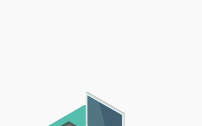 Isometric Office Desk - Illustration