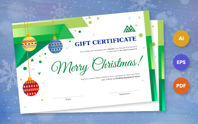 Бесплатный шаблон рождественского подарочного сертификата