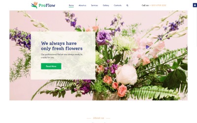 Joomla Vorlage namens "ProFlow - Flower Shop Responsive" #102409