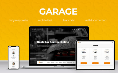 Modèle de page de destination de garage