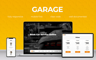 Modello di Landing Page Responsive #102491 "Garage"