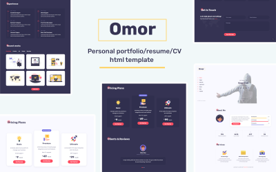 Omor - Modèle de page de destination Portfolio / CV / CV