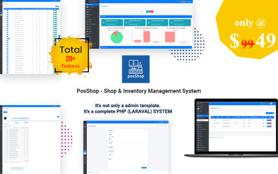 PosShop- Laravel Shop & Inventory Management System Admin Template