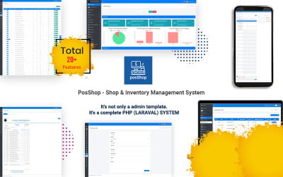 PosShop- Plantilla de administración del sistema de gestión de inventario y tienda Laravel